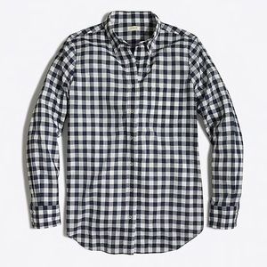 J. Crew Navy Gingham Classic Button Down Shirt